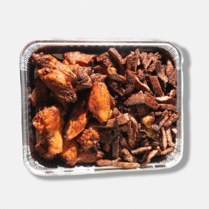 Half Tray Beef Suya & Half Tray Chicken Wings