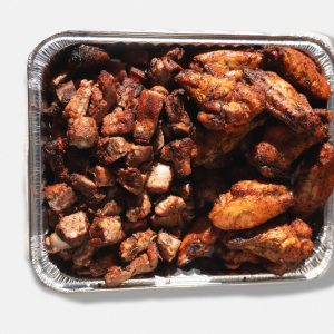 Half Tray Chicken Wings & Half Tray Pork Ribs