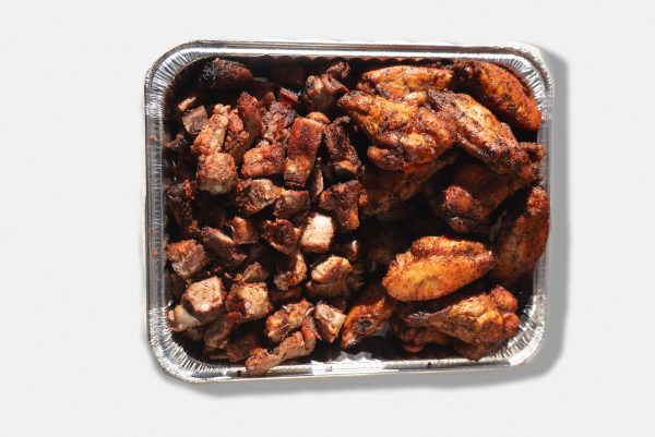 Half Tray Chicken Wings & Half Tray Pork Ribs